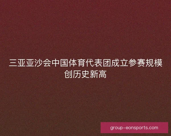 三亚亚沙会中国体育代表团成立参赛规模创历史新高 三亚亚沙会中国体育代表团成立参赛规模创历史新高